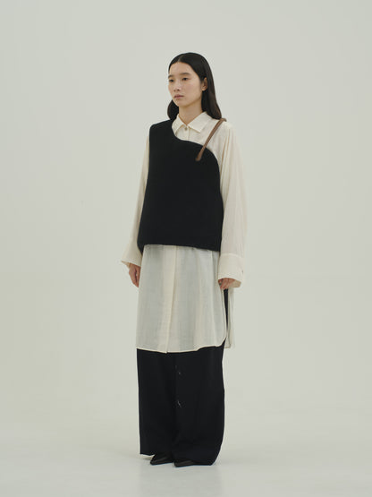 2way Cotton Long Shirt / ecru