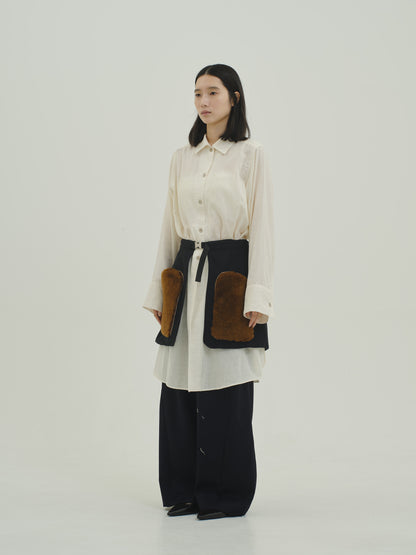 Mouton Sitting wrap skirt / black