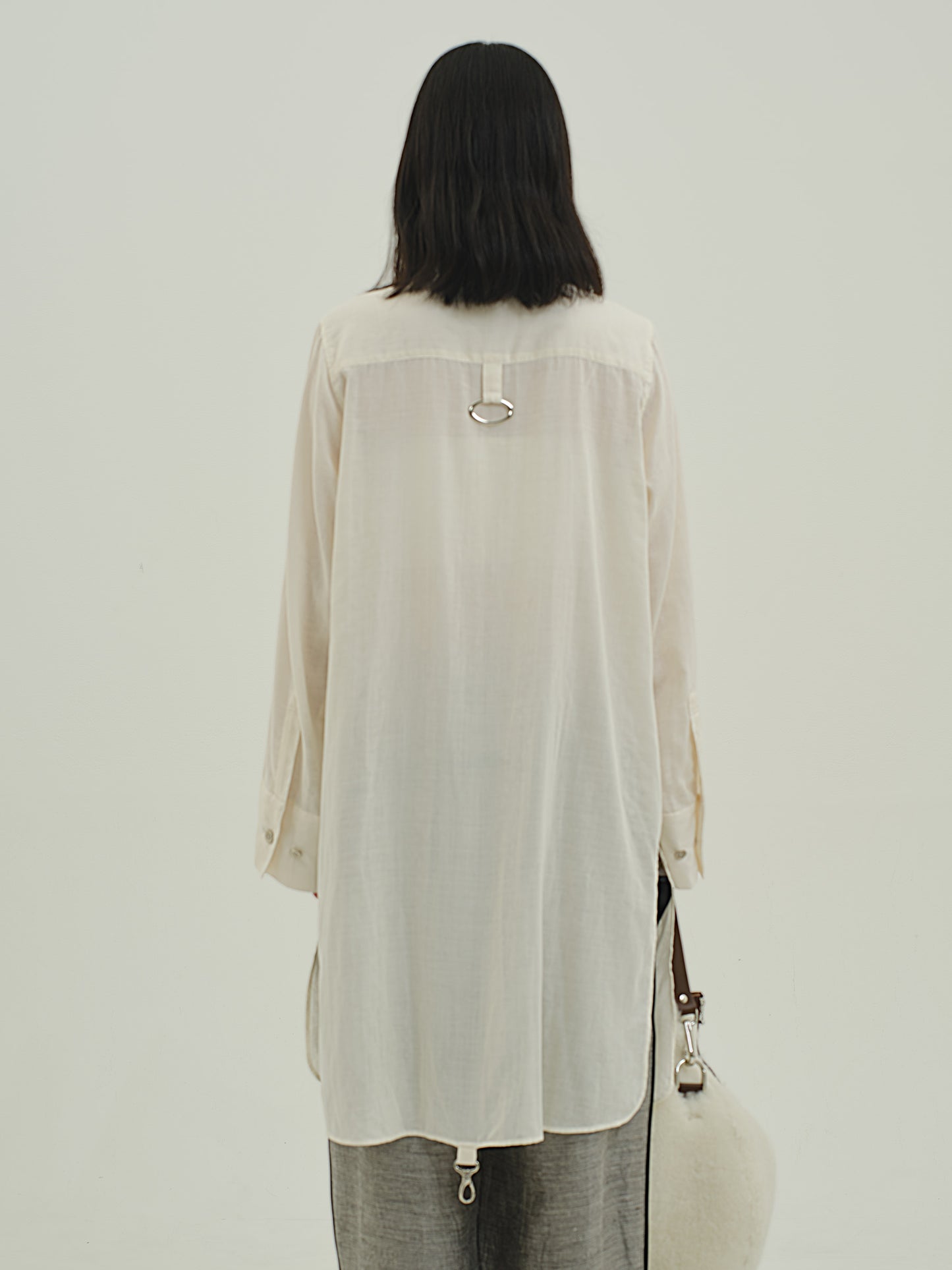 2way Cotton Long Shirt / ecru