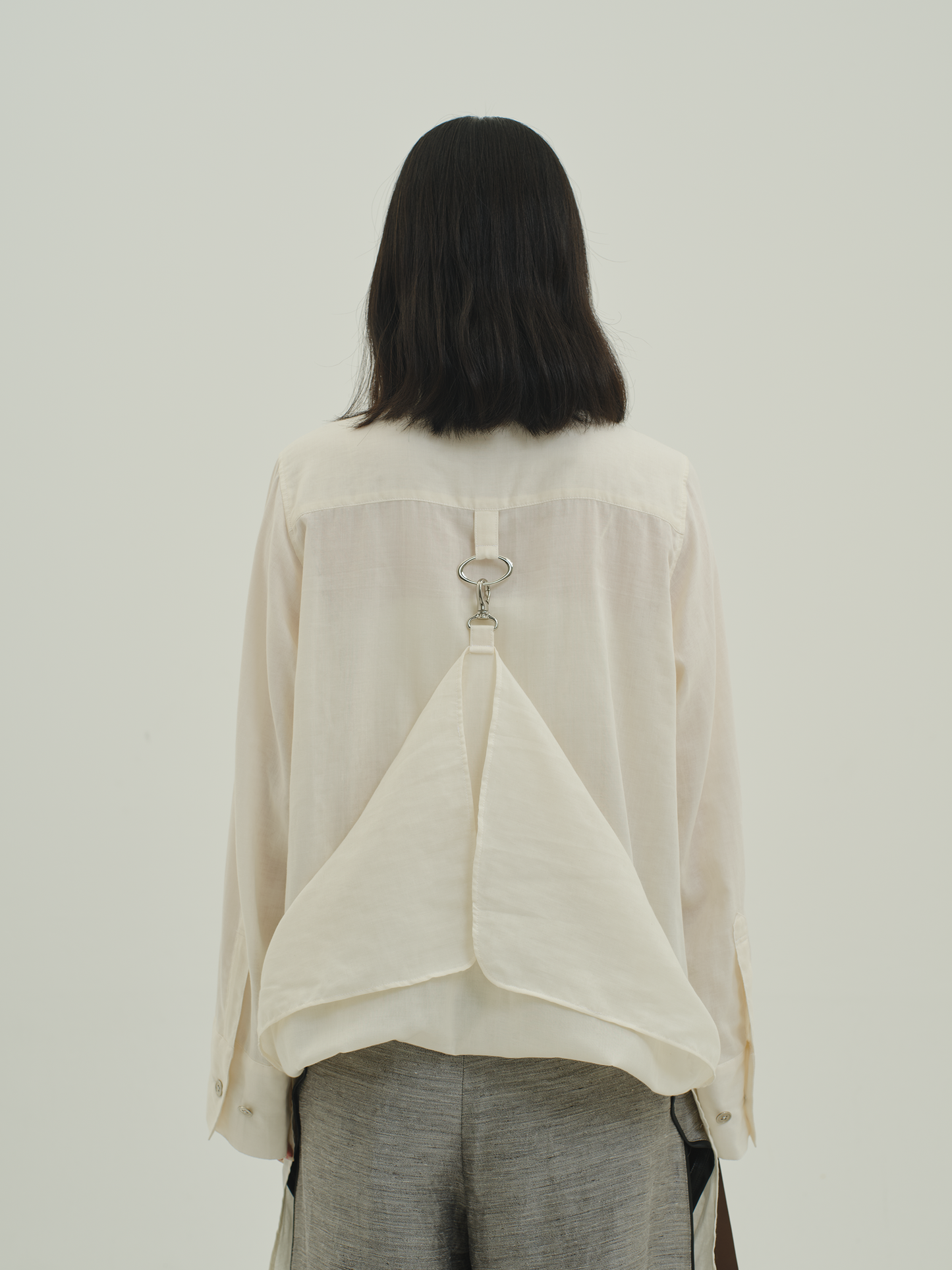 2way Cotton Long Shirt / ecru