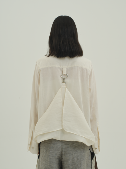 2way Cotton Long Shirt / ecru